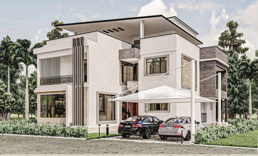 Architect's render of the finished Vipingo villa